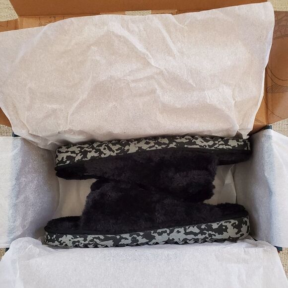Dr. Scholl's Staycay OG Faux Fur Slide Slipper size 7 in Black- NEW - Picture 8 of 13